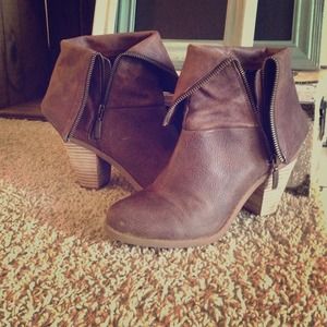 Brown Leather Booties