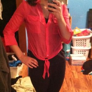 Reserved pink tie in the front top