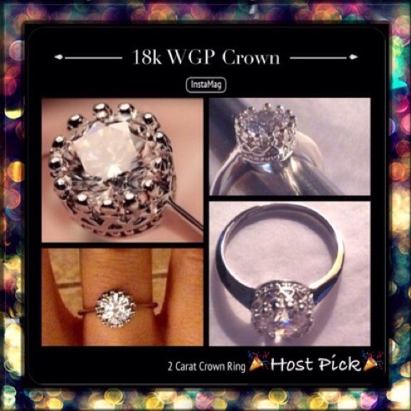 Final💲🎉2⃣XsHP🎉👸18k WGP 2 Carat CZ Crown Ring