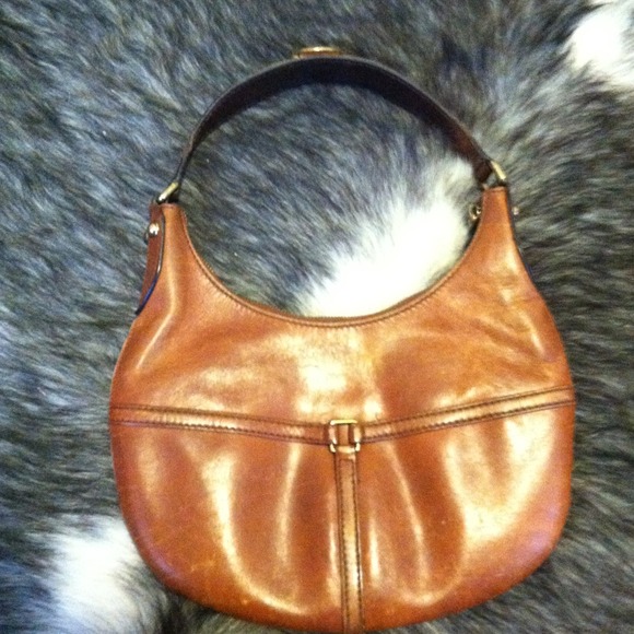 SOLD EBAYbrown leather Jackie O vintage hobo - Picture 2 of 4