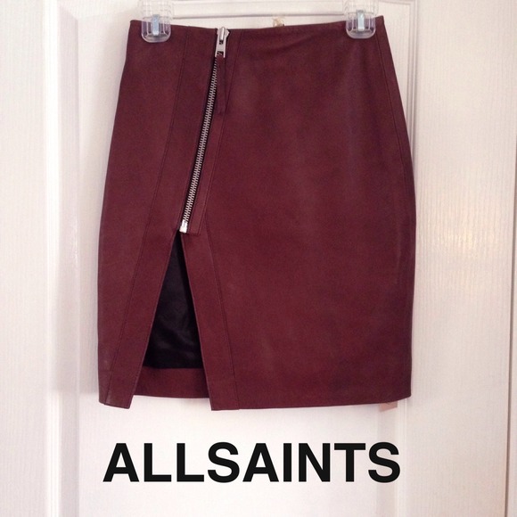 🔵RESERVED🔵 NWT all saints leather skirt sz. 2