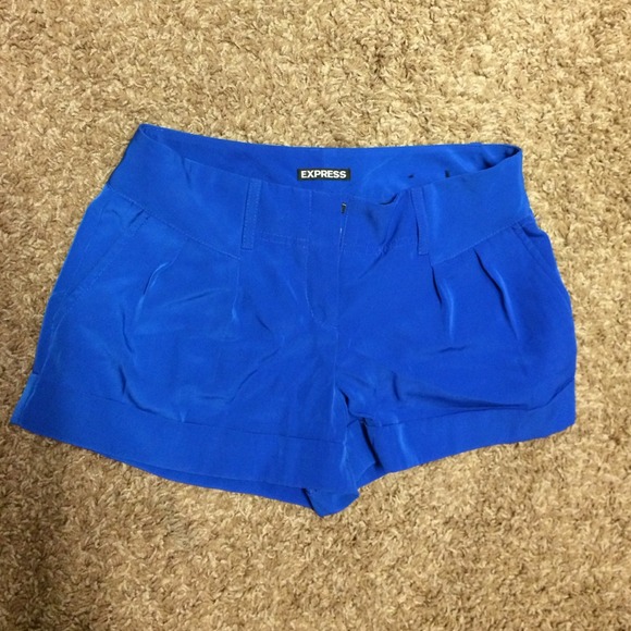 Express royal blue pleated short shorts size 2