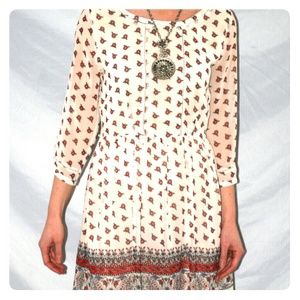 Forever 21 cream flowered dress