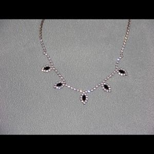 Sparkly necklace with black stones