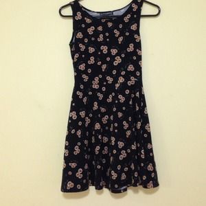 Open back sunflower skater dress