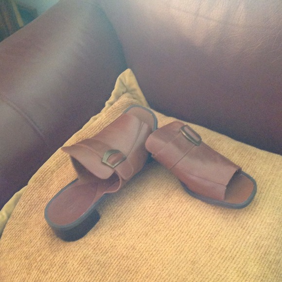 Brown leather sandals, never worn. PRICE REDUCED!,
