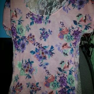 Lace floral shirt