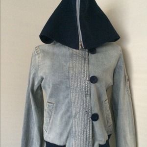J-Lo Denim Hoodie (zip and button)