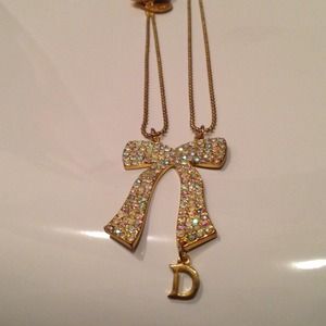 Long gold color fashion necklace