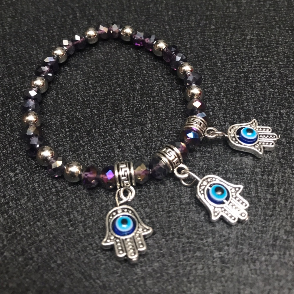 Evil Eye Hamsa mini charm bracelet