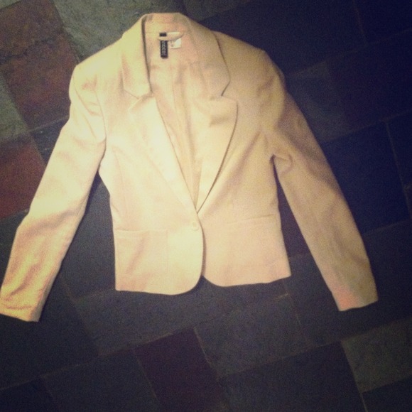 Cream colored blazer. Royal blue colored blazer.