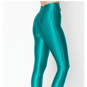 American Apparel Turquoise disco pant