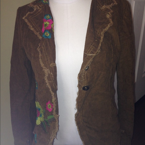 AWESOME CORDUROY BRN BLAZER JACKET BOUTIQUE S/M