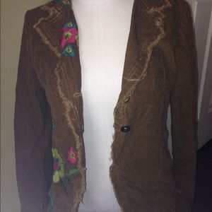 AWESOME CORDUROY BRN BLAZER JACKET BOUTIQUE S/M