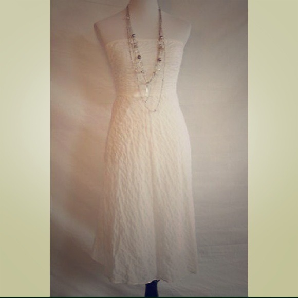 J.Crew strapless white cotton dress