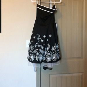 Black & White Strapless Dress