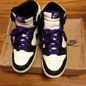 Nike dunk high black/white/purple