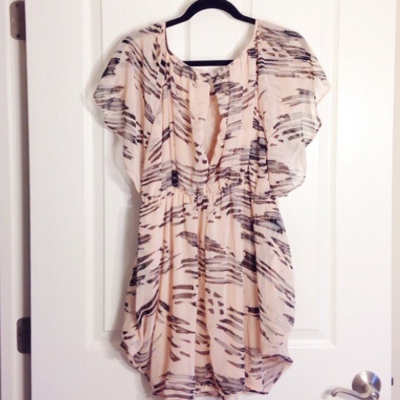 Sold - Pale Pink Zebra Print Dress - Picture 2 of 3