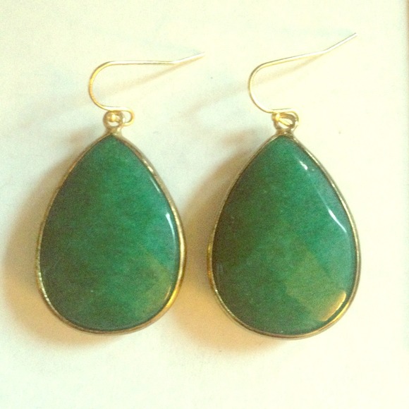 Green Jade Anthropologie earrings.