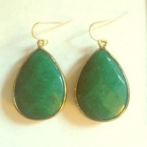 Green Jade Anthropologie earrings.