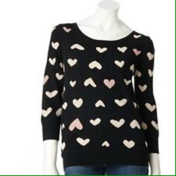 Lauren Conrad Sweaters - Lauren Conrad Dual Color Heart Sweater RESERVED