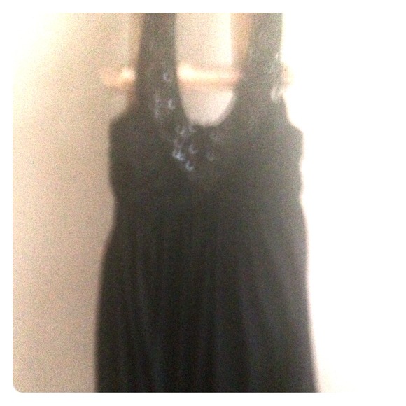 Black dress NWOT with black crystals