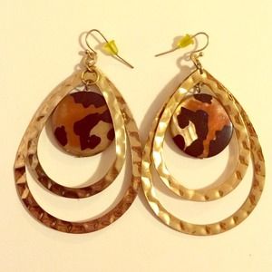 Cheetah and gold earrings