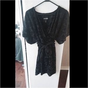 Black with velvet flowers