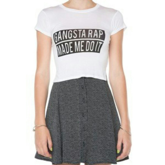 Brandy Melville Gangsta Rap Made Me Do It crop top