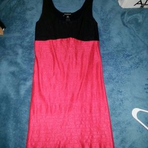 Bebe black and red bodycon