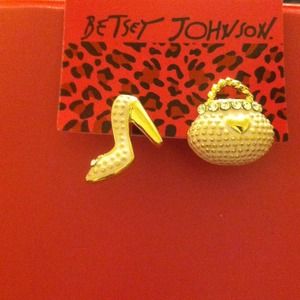 Betsey Johnson handbag and shoe earrings