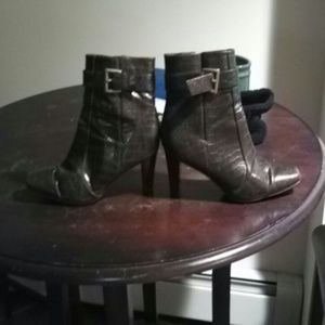 Brown alligator style ankle boots