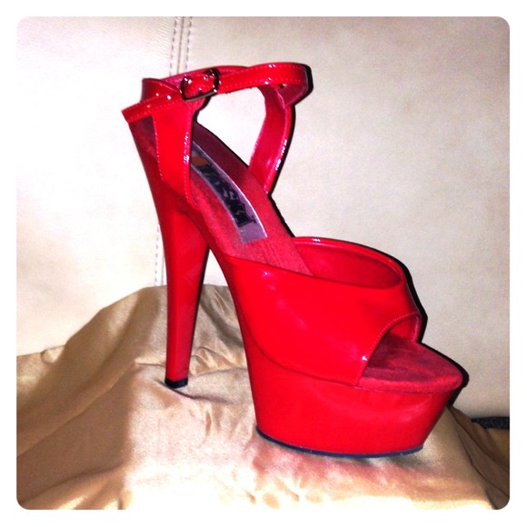 Sexy Hott Red Platform High Heels Costume