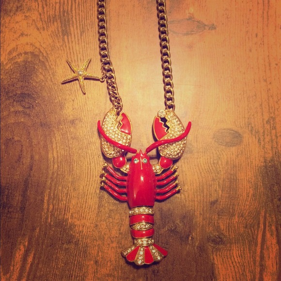Betsey Johnson Rare Red Lobster Necklace
