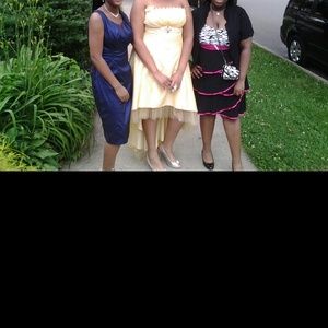 Canary yellow prom gown