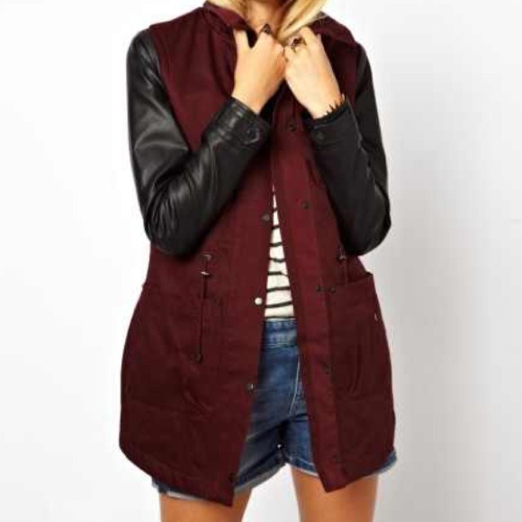 Contrast Sleeve Parka