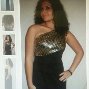 Elegant assymetrical vintage ladies 70s dress