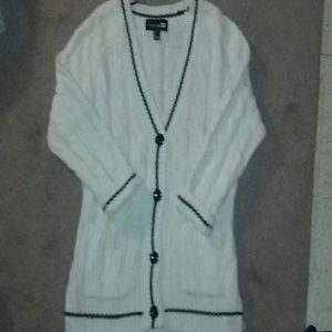 Cream and navy cardigan