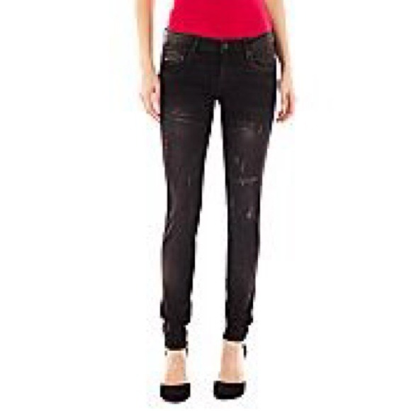 BIndigo Rein black distressed skinny jean