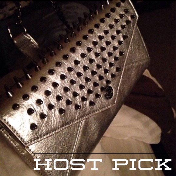 Rebecca Minkoff Clutches & Wallets - Rebecca Minkoff Silver studded wallet on a chain.
