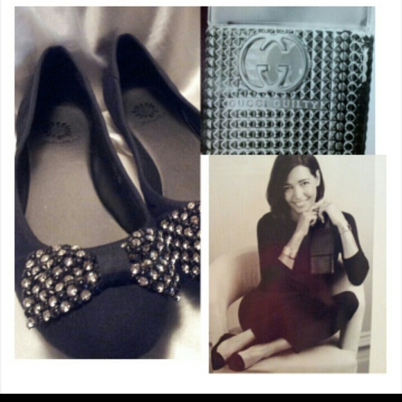 Black ballet shoes w/ rhinestone toe