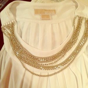 MICHAEL Michael Kors white chain blouse