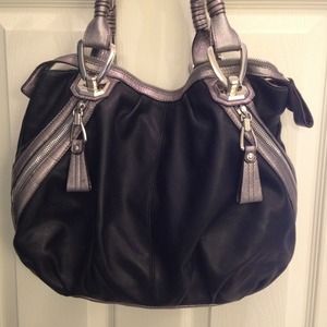 B. Makowsky Black and silver handbag