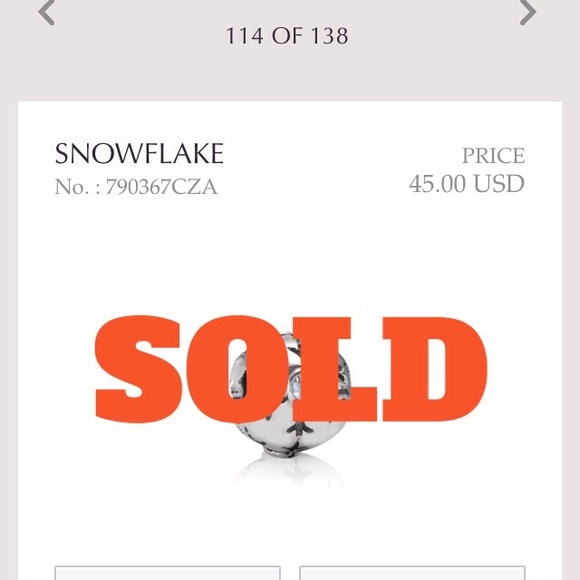 Pandora snowflake charm