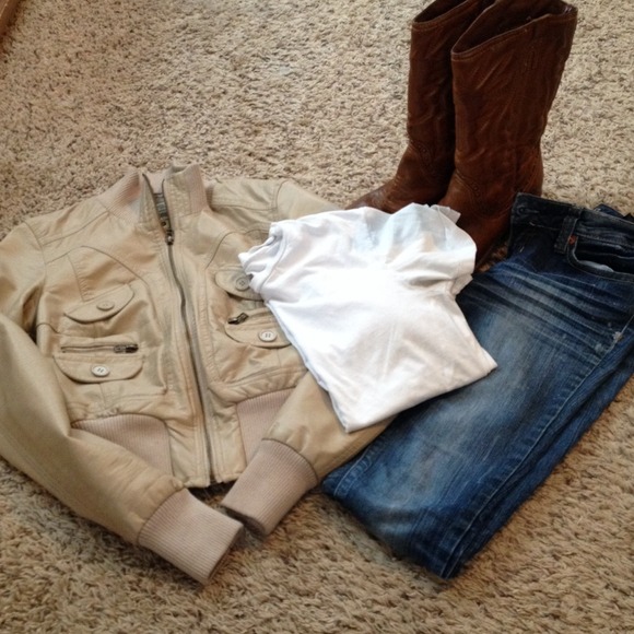 Tan moto jacket