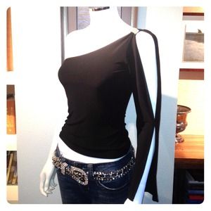 ✨Forever 21 Black Embellished One Shoulder Blouse