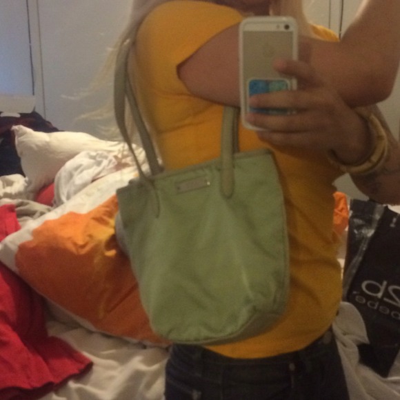 Vintage sea foam green coach bag