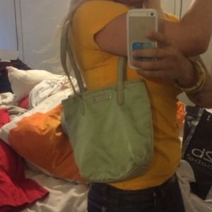 Vintage sea foam green coach bag