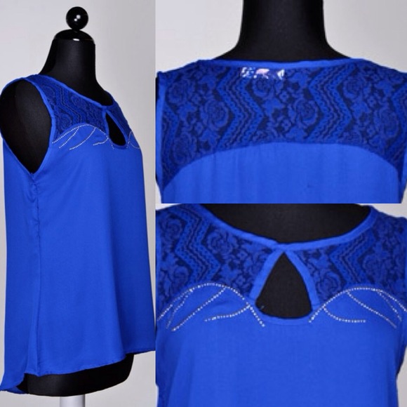 Vibrant lace trim studded designed top - Picture 2 of 2