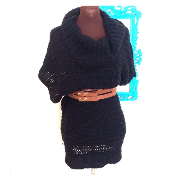 Free People black loose knit sweater, size small.